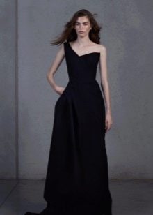 Black evening dress with one strap