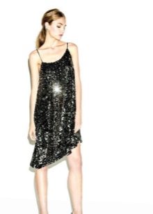 Evening dress in linen style black