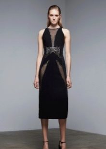 Evening dress with inserts black
