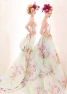 Wedding dress with print