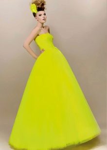 Acid yellow wedding dress