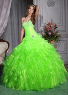 Acid green wedding dress