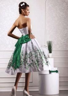 Wedding dress white-green