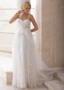 Robe de mariée en mousseline de style Empire