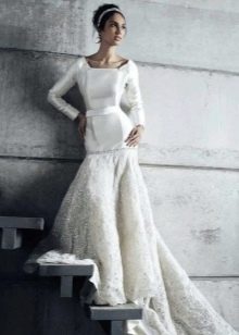 Robe de mariée sirène à manches