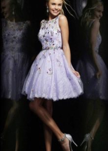 Robe de soirée luxuriante courte violette