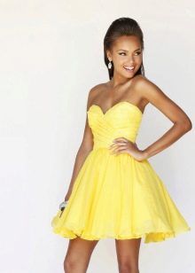 robe de soirée courte jaune
