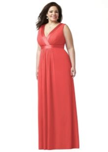 Red dress to the floor for full