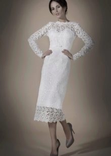 Lace wedding dress sheath