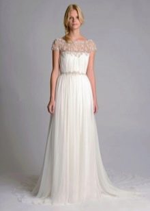 Wedding dress with lace insert
