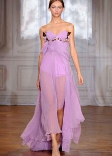 Lilac evening light slant dress
