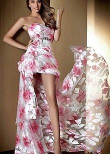 Printed chiffon evening dress