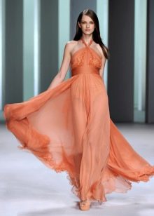 Inexpensive transparent evening dress to the floor