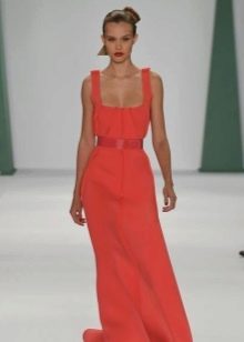 Coral evening dress