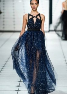 Evening lush chiffon dress