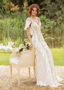 Straight wedding dress with train
