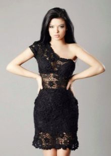Crochet short evening dress