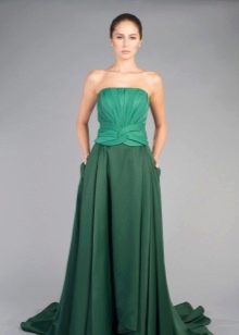 Evening dress with draped corset