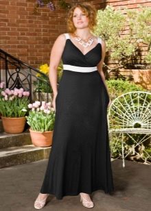 Black and white evening dress for a wedding for the full