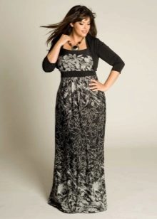 Full-length evening dress with a pattern for a wedding