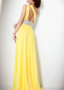 Greek style evening dress with open back