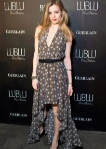 Evening dress short front long back stars