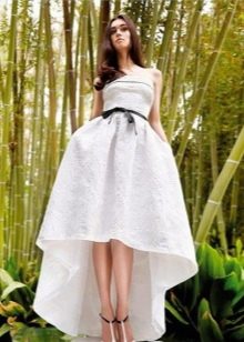 Evening dress short in front long in back white