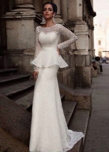 Wedding dress with peplum from the Milano collection 2015