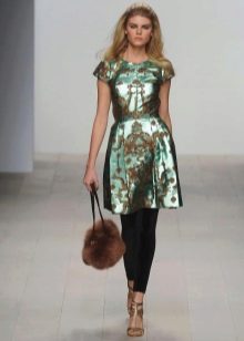 Short summer evening dress with pattern