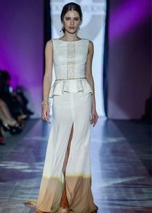 Straight evening dress from the Privee 2014 collection with peplum
