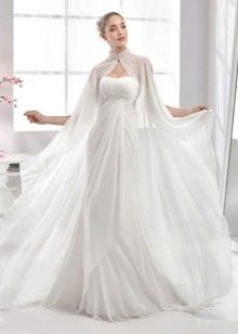 Greek style wedding dress with cape