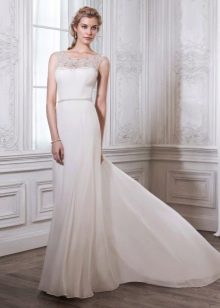 Straight wedding dress with a train