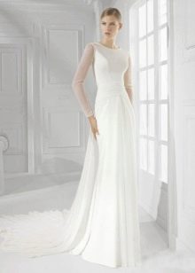 Wedding dress closed with transparent sleeves 2016