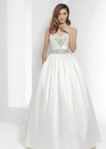 Satin puffy wedding dress
