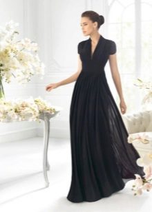 Empire style black evening dress