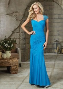 Draped evening dress for women 40 years