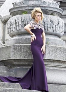 Purple evening dress for women 40 years old