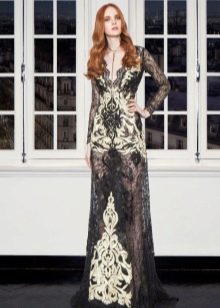 Lace black dress for women 40 years old
