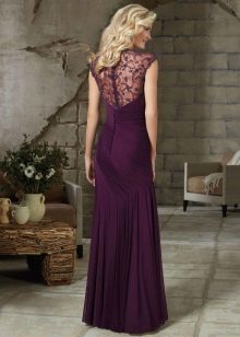 Evening dress for women 40 years old with lace back