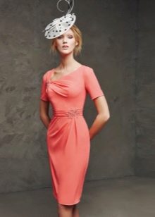 Coral evening dress