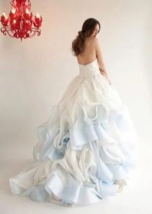 White and blue wedding dress