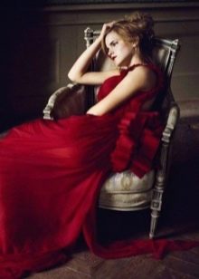 Red stars evening dress