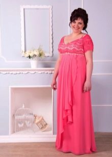 Evening dress for plump pink