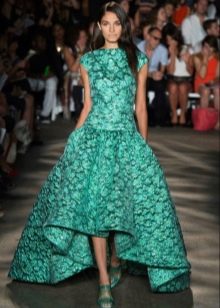 Green lace evening dress