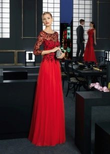 Red evening dress festive