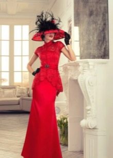 Retro wedding dress with peplum
