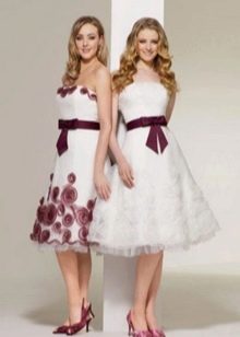 Wedding dress with red shoes