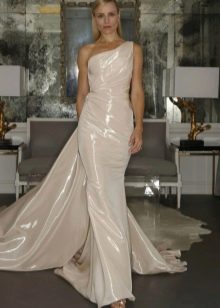 One Shoulder Straight Wedding Dress