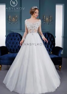 Wedding dress with nude illusion