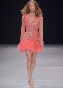 Evening dress short pink